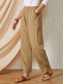Cotton Linen Casual Wide-leg Trousers