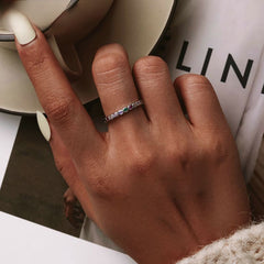 S925 Silver Colorful Zircon Rainbow Ring