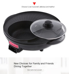 Korean Electric Hot Pot, Multi-functional Grill Pan