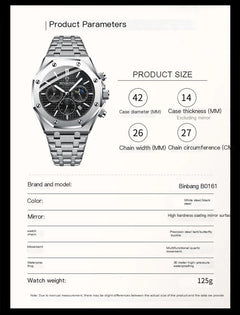 Savoi Binbond Men's Multifunctional Moon Phase Watch