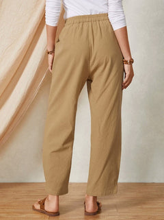 Cotton Linen Casual Wide-leg Trousers