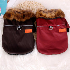 Reflective Warm Pet Fur Coat w/ Collar