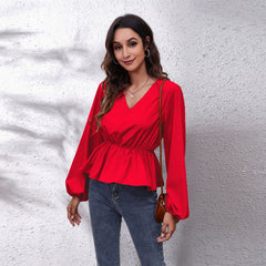 Elegant Casual Shirt w/ Lantern Sleeves