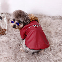 Reflective Warm Pet Fur Coat w/ Collar