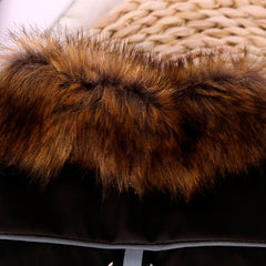 Reflective Warm Pet Fur Coat w/ Collar