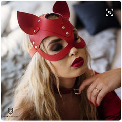 Halloween Festival Fox Leather Mask w/ Rhinestones