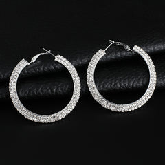 Luxury Round Crystal Hoop Earrings