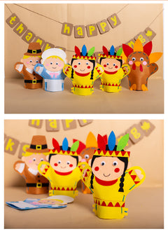 DIY Thanksgiving Card Kit w/ Felt Puppets & Toys