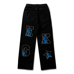 Men's Retro American Hip-Hop Wide Leg Jeans