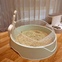 Semi-Enclosed Cat Litter Box with Shovel