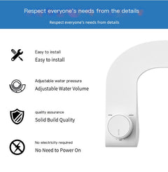 Ultra-Thin Battery-Free Bidet w/ Dual Nozzles