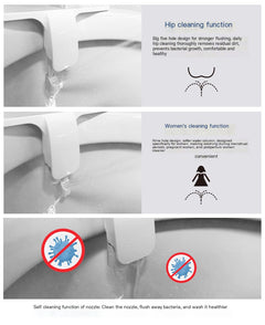 Ultra-Thin Battery-Free Bidet w/ Dual Nozzles