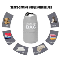 Portable 71L Laundry Hamper Backpack w/ Pocket