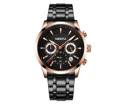 Stylish Black Gold Steel Sports Watch