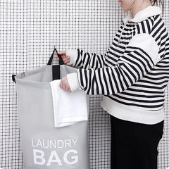 Portable 71L Laundry Hamper Backpack w/ Pocket