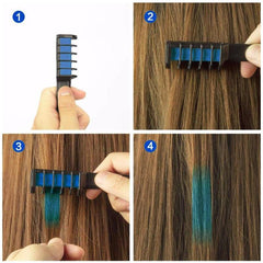 Mini Disposable Hair Color Chalk with Brush
