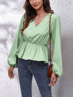 Elegant Casual Shirt w/ Lantern Sleeves