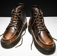 Men's High-Top Cowhide Martin Tooling Boots