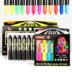 Glow-in-the-Dark Face Paint Crayon Set