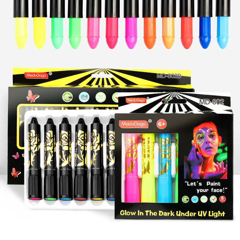 Glow-in-the-Dark Face Paint Crayon Set