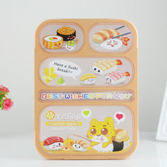 Cute Japanese Plastic Bento Lunch Box with Utensils
