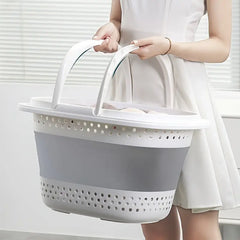 Folding Wall-Mountable Plastic Laundry Basket
