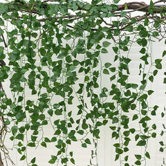 12pcs Artificial Green Leaf Hanging Vine