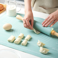 Thick Non-Slip Rolling Pin w/ Large Non-Stick Mat