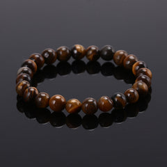 Elastic Beaded Bracelet w/ Natural Tiger Eye Stones