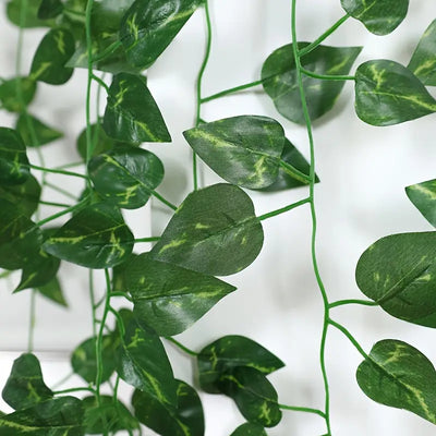 12pcs Artificial Green Leaf Hanging Vine