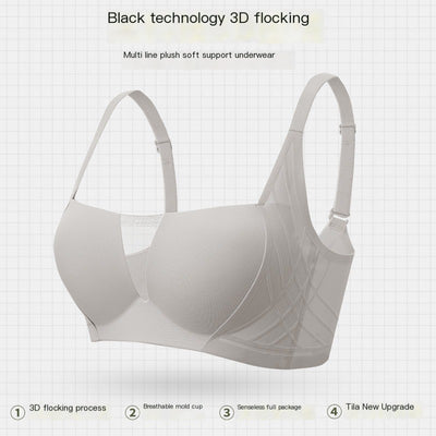 3D Velvet Thin Jelly Bra with Soft Support