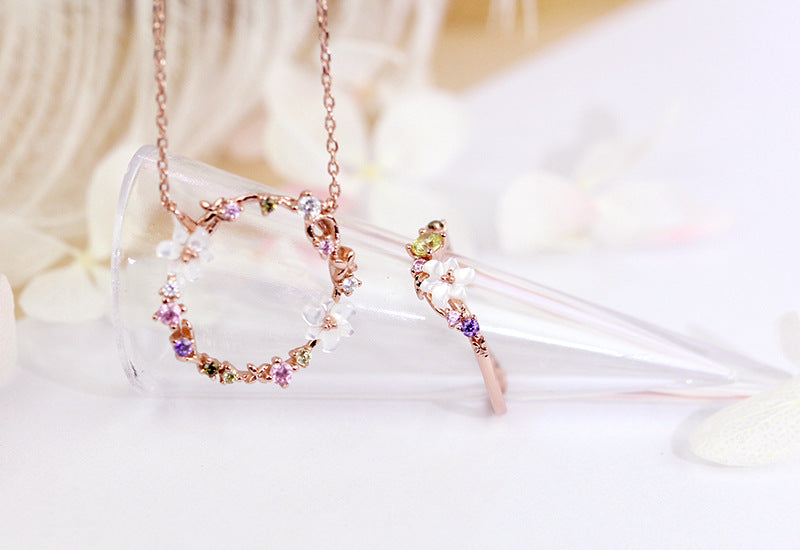 Japanese Luxury 925 Silver Rose Gold Shell Ring