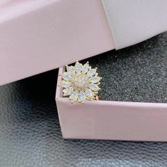 Rotating Sunflower Ring for Anxiety Relief