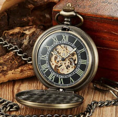 Vintage Bronze Quartz Mechanical Pocket Watch