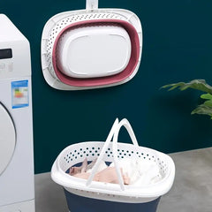 Folding Wall-Mountable Plastic Laundry Basket