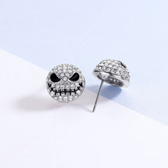 Rhinestone Skull Stud Earrings