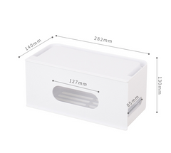 Storage Box & Cable Organizer w/ Power Strip Protection