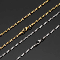 18K Gold-Plated Stainless-Steel Twist Chain Necklace