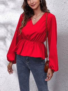 Elegant Casual Shirt w/ Lantern Sleeves