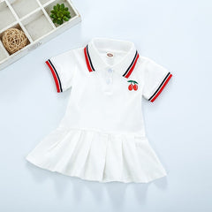 Short Sleeve Pleated Skirt Dress