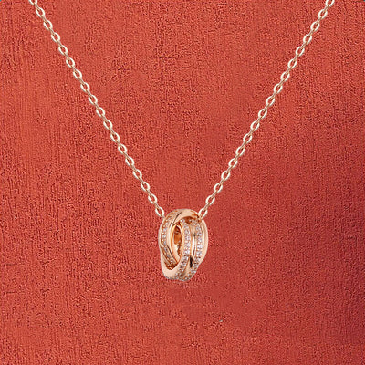 Chomel S925 Silver Double Ring Necklace