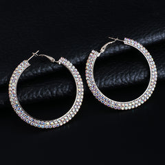Luxury Round Crystal Hoop Earrings