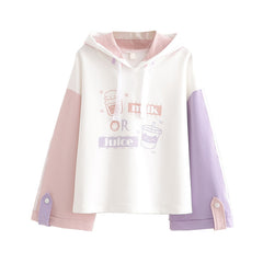 Casual Wide-Cuff Fleece Sweatshirt