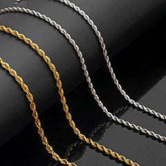 18K Gold-Plated Stainless-Steel Twist Chain Necklace