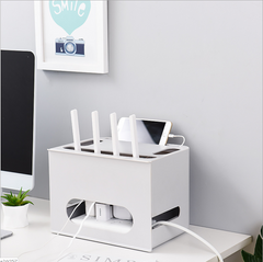 Storage Box & Cable Organizer w/ Power Strip Protection