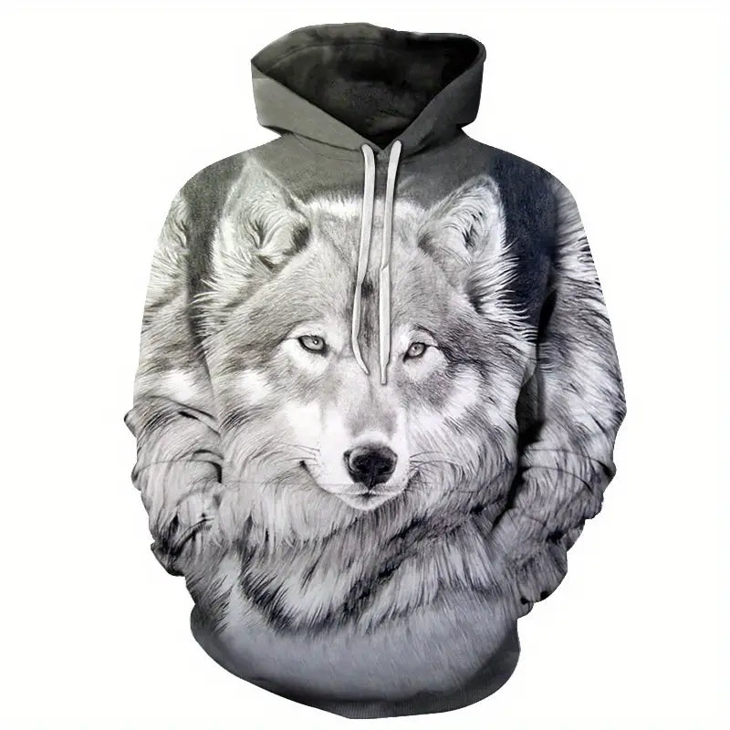 3D Printed White Wolf Hoodies