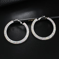 Luxury Round Crystal Hoop Earrings