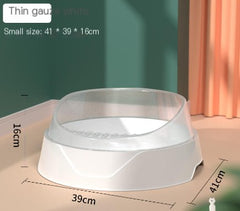 Semi-Enclosed Cat Litter Box with Shovel