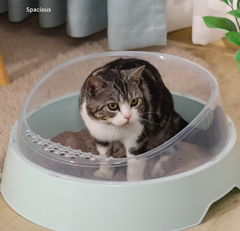 Semi-Enclosed Cat Litter Box with Shovel