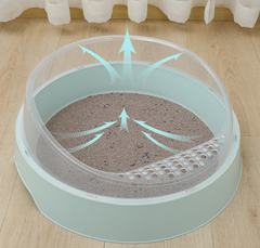 Semi-Enclosed Cat Litter Box with Shovel